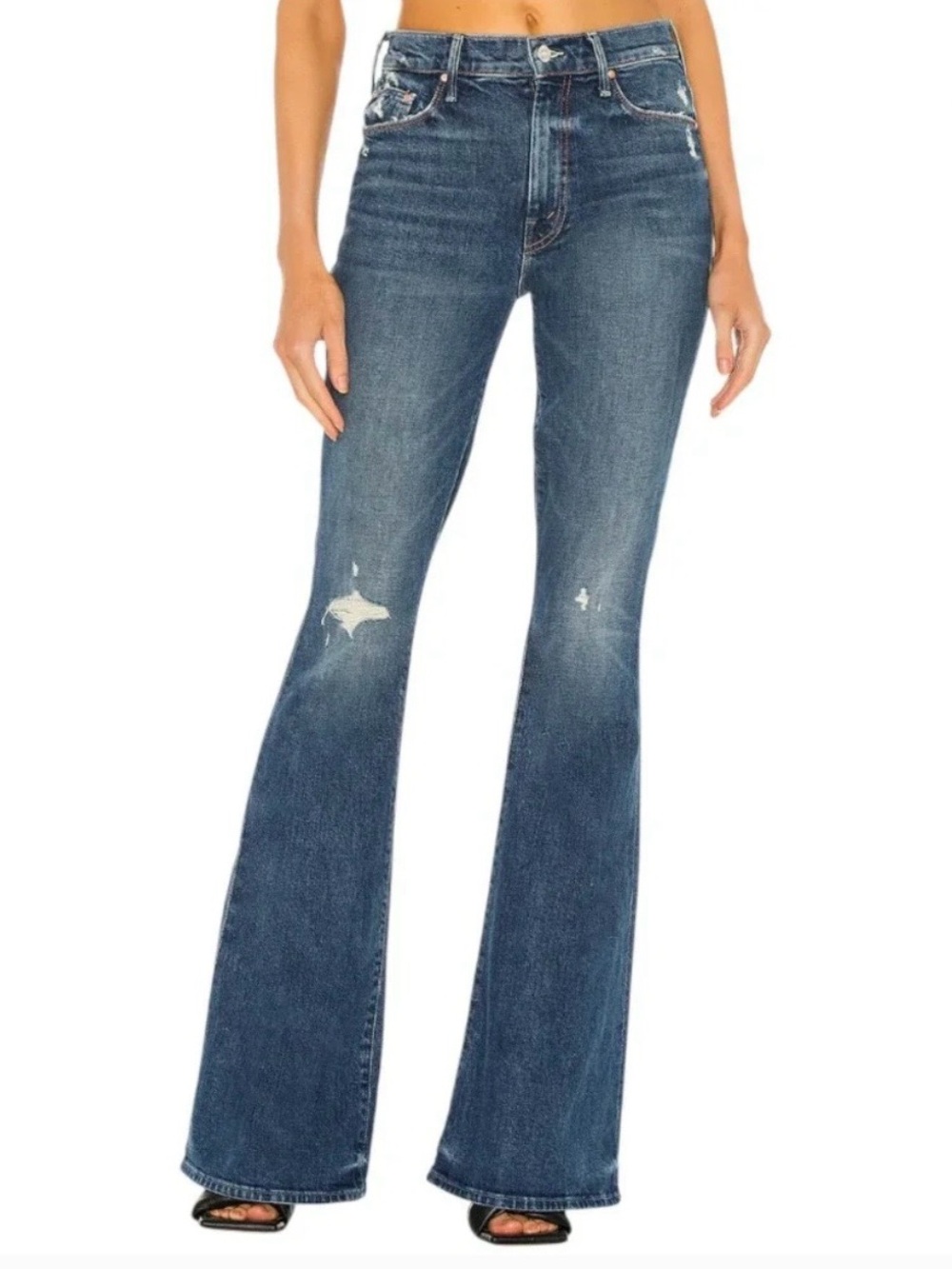 MOTHER SUPERIOR Sz 27 “The Super Cruiser” High-Rise Flare Jeans 35 inseam